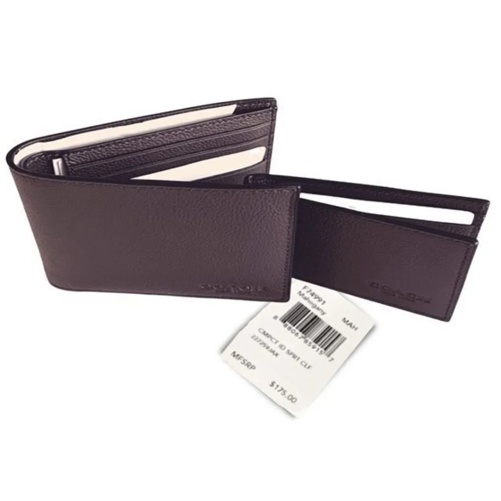 COACH Leather 3 in 1 Wallet Compact Mahogany NWT